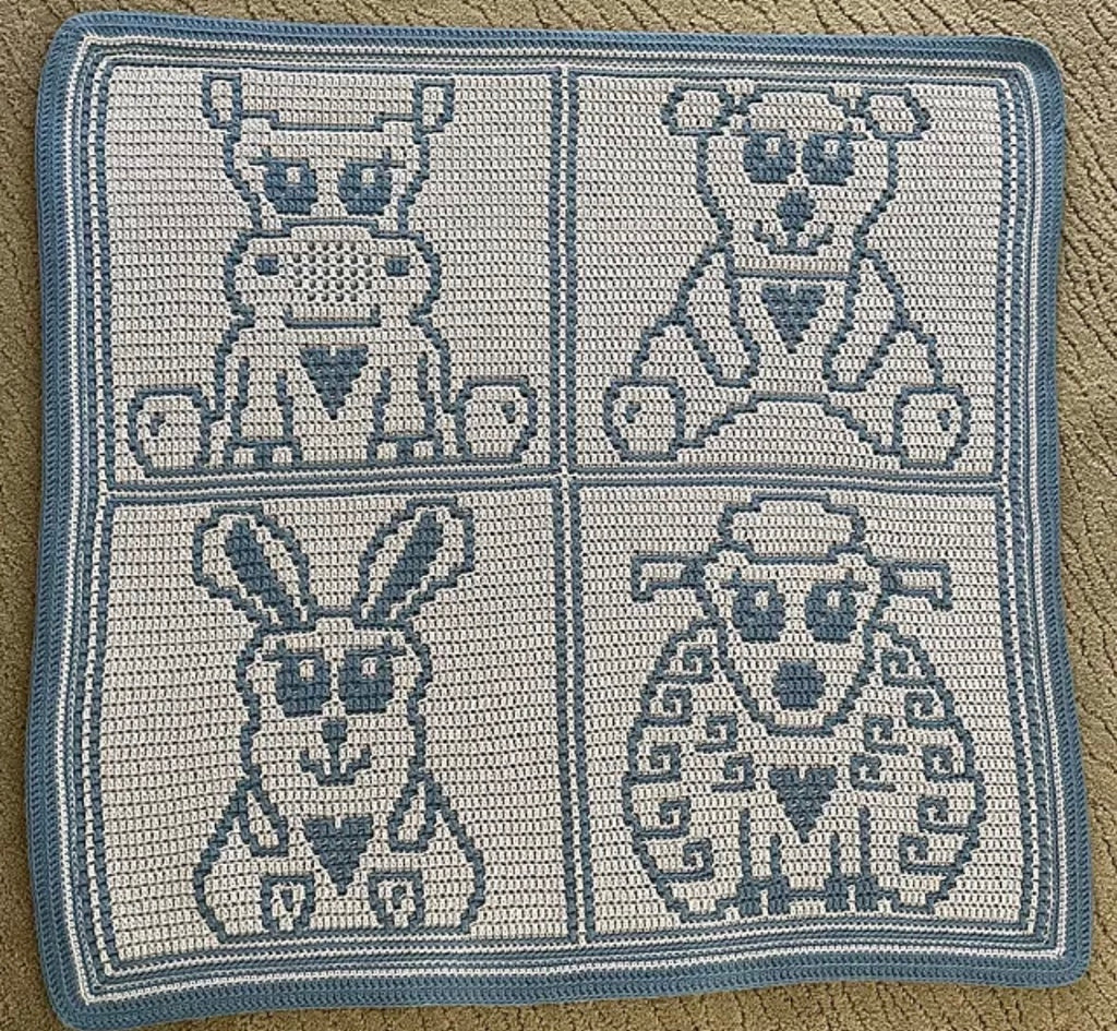 MOSAIC CROCHET PATTERN - CUTE ZOO - Pdf Digital download