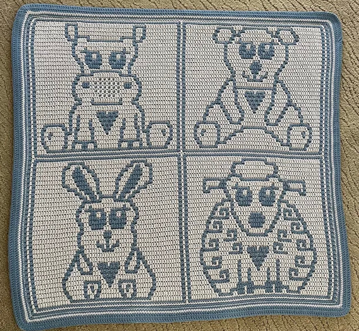 MOSAIC CROCHET PATTERN - CUTE ZOO - Pdf Digital download