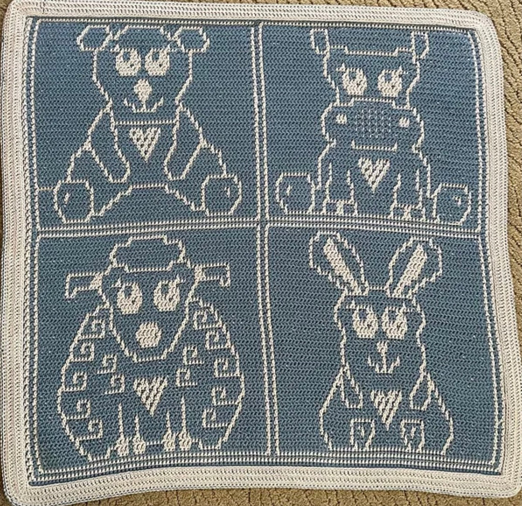 MOSAIC CROCHET PATTERN - CUTE ZOO - Pdf Digital download
