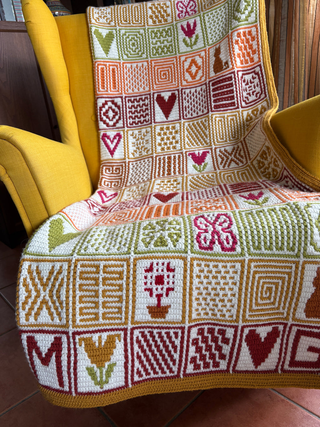 MOSAIC CROCHET PATTERN - Patchwork Motifs - Pdf Digital download