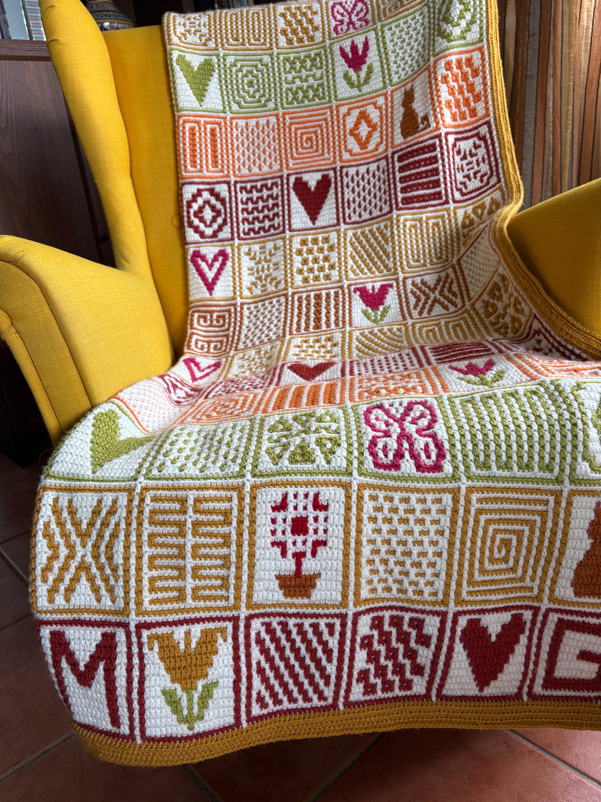 MOSAIC CROCHET PATTERN - Patchwork Motifs - Pdf Digital download