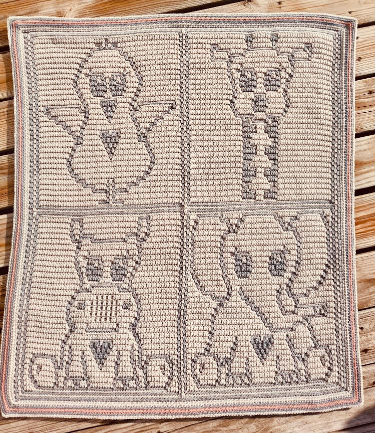 MOSAIC CROCHET PATTERN - CUTE ZOO - Pdf Digital download