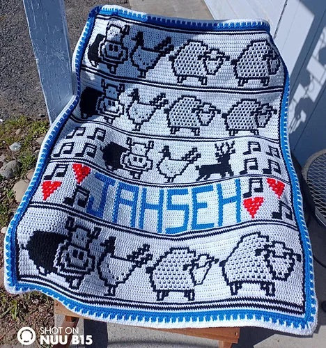 Happy Birthday Blanket Crochet Pattern - Pdf Digital download