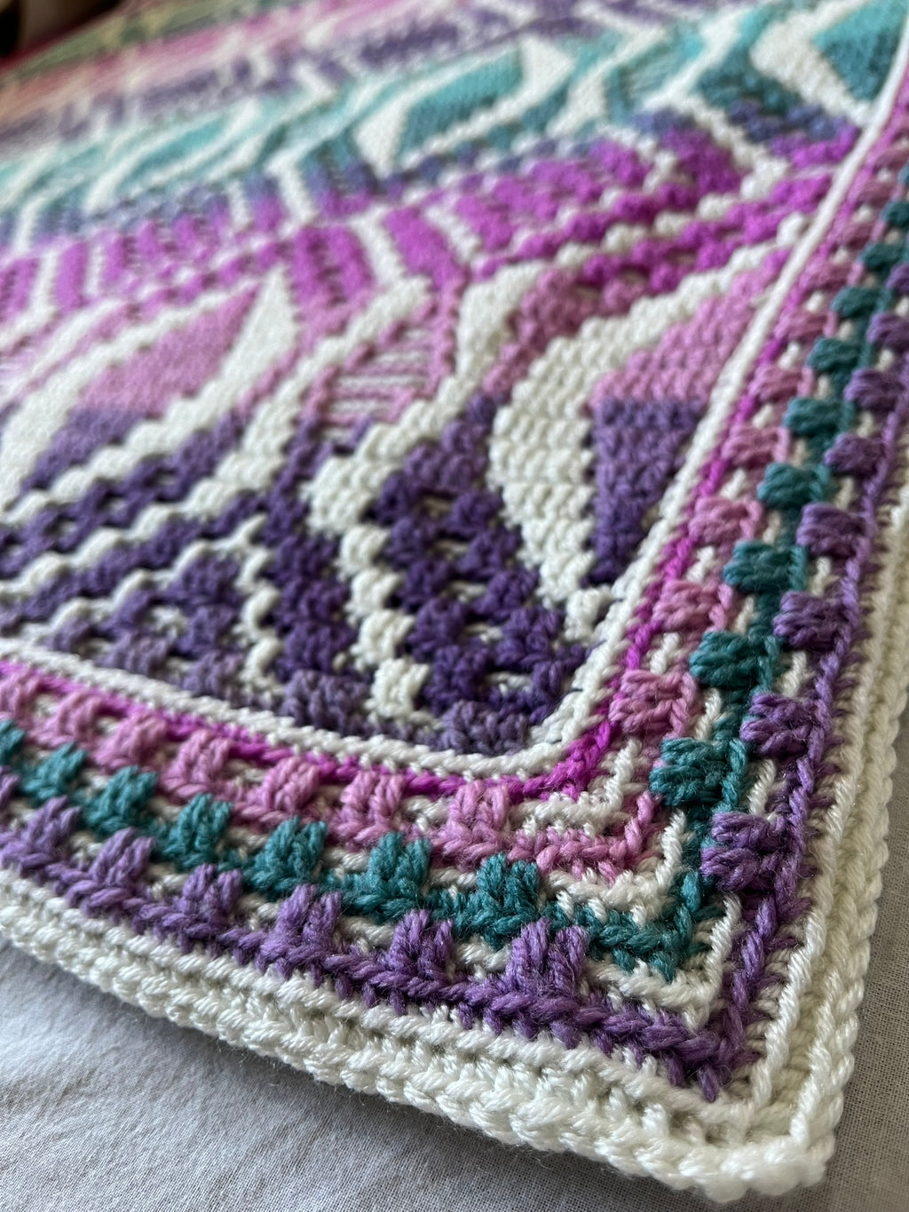 MOSAIC CROCHET PATTERN - JAZZY GEOMETRIC - Pdf Digital Download