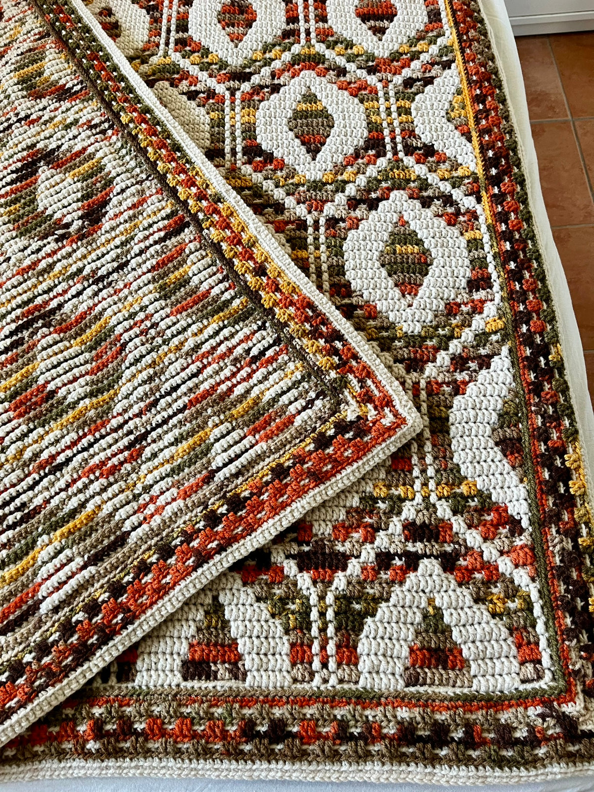 MOSAIC CROCHET PATTERN - GEOMETRIC PANELS - Pdf Digital Download