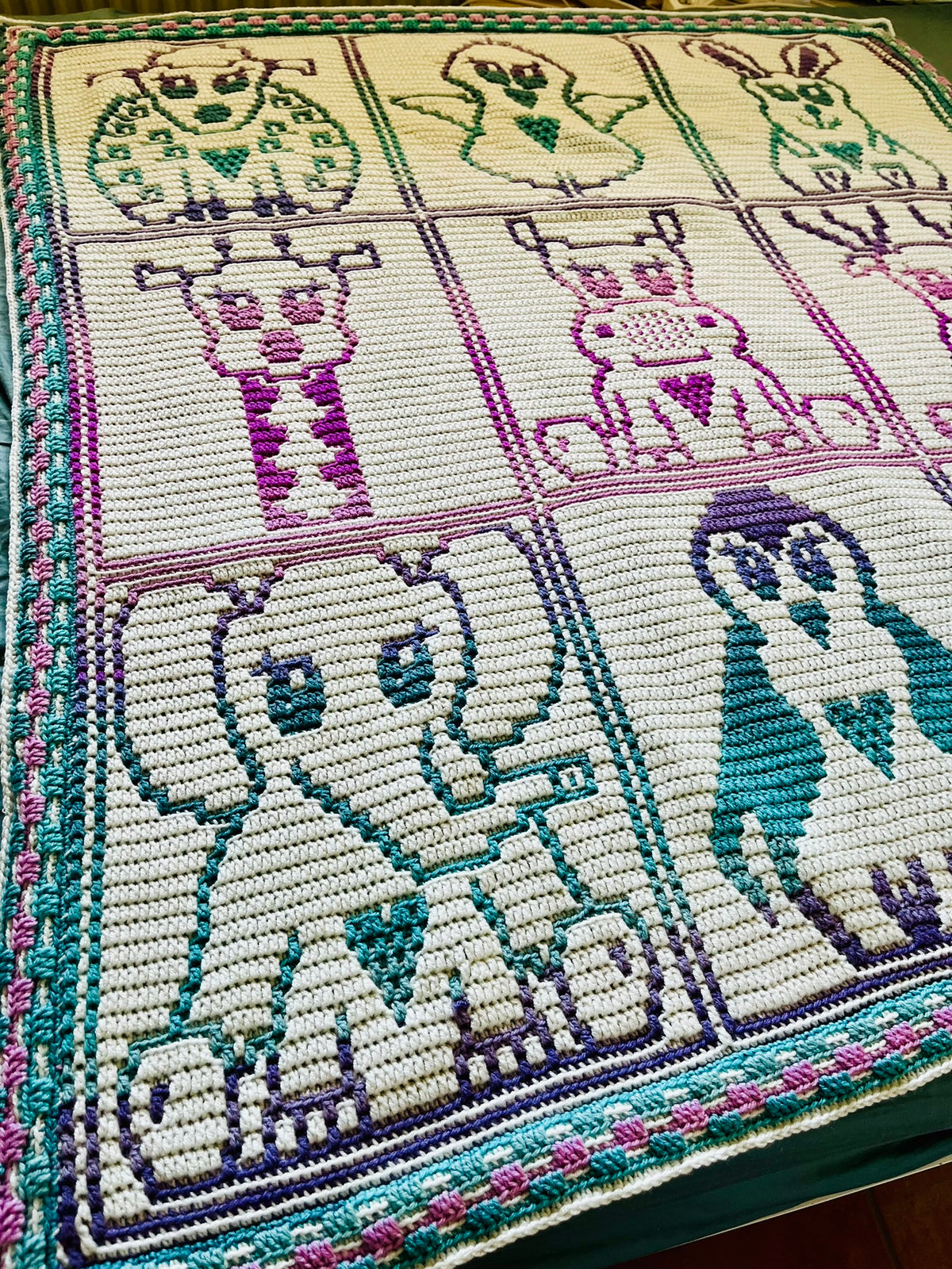 MOSAIC CROCHET PATTERN - CUTE ZOO - Pdf Digital download