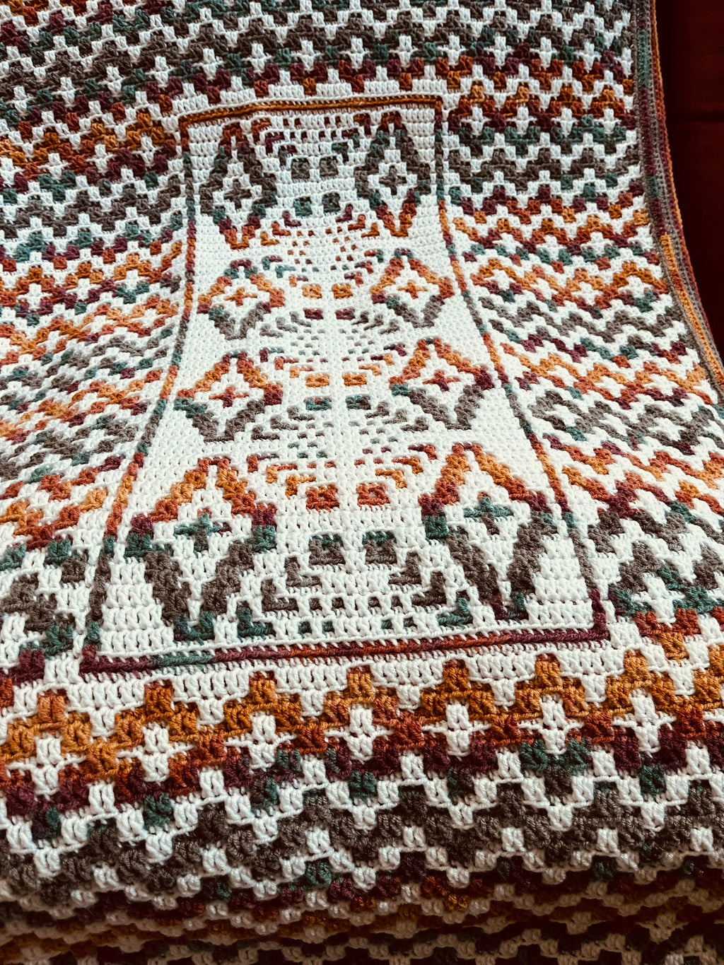 MOSAIC CROCHET PATTERN - CROSSED ZIGZAGS - Pdf Digital Download