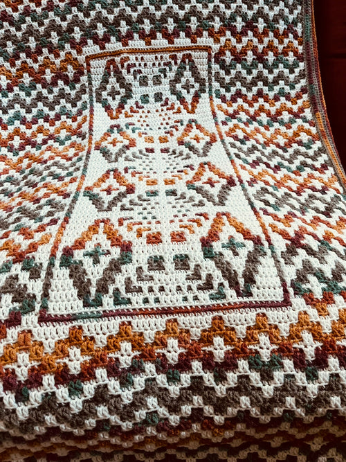 MOSAIC CROCHET PATTERN - CROSSED ZIGZAGS - Pdf Digital Download