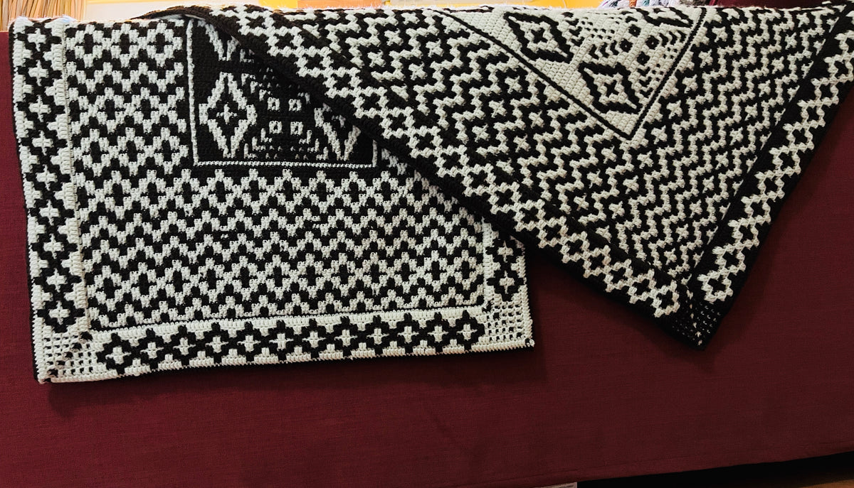 MOSAIC CROCHET PATTERN - CROSSED ZIGZAGS - Pdf Digital Download