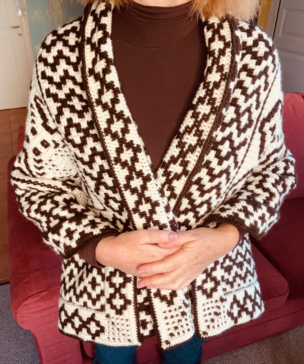 MOSAIC CROCHET PATTERN - CROSSED ZIGZAGS - Pdf Digital Download