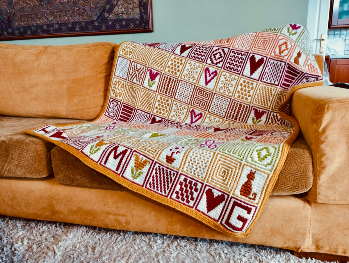 MOSAIC CROCHET PATTERN - Patchwork Motifs - Pdf Digital download