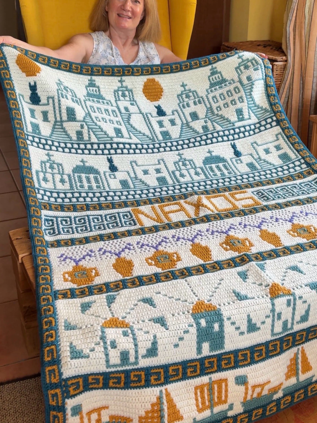 MOSAIC CROCHET PATTERN - GREEK ISLAND DREAMS - Pdf Digital Download