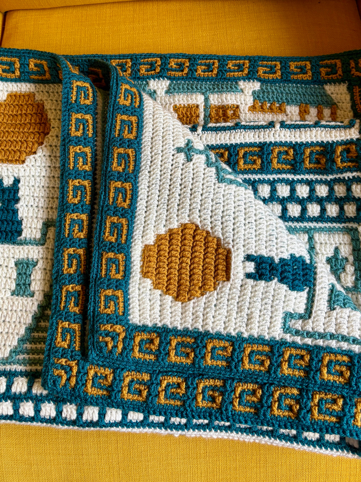 MOSAIC CROCHET PATTERN - GREEK ISLAND DREAMS - Pdf Digital Download